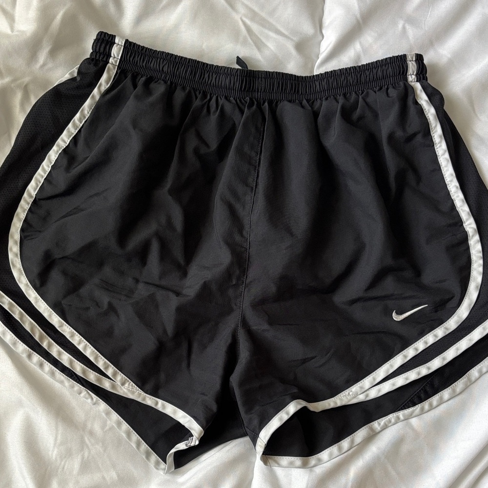 Nike Women's Black and White Athletic Shorts